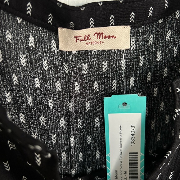 FULL MOON Segura Short Sleeve Tie Waist Maternity Blouse NWT - Picture 4 of 6